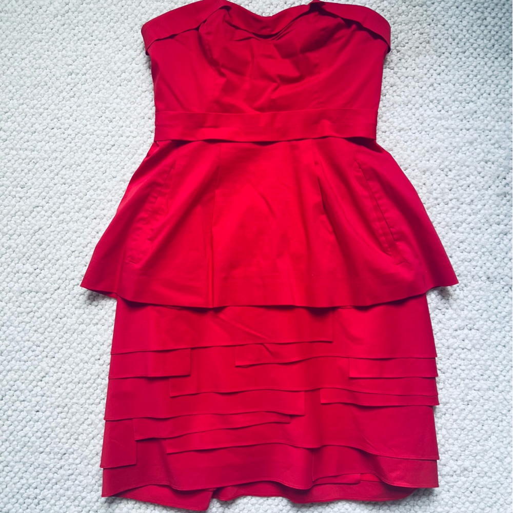 Coral BCBG strapless dress